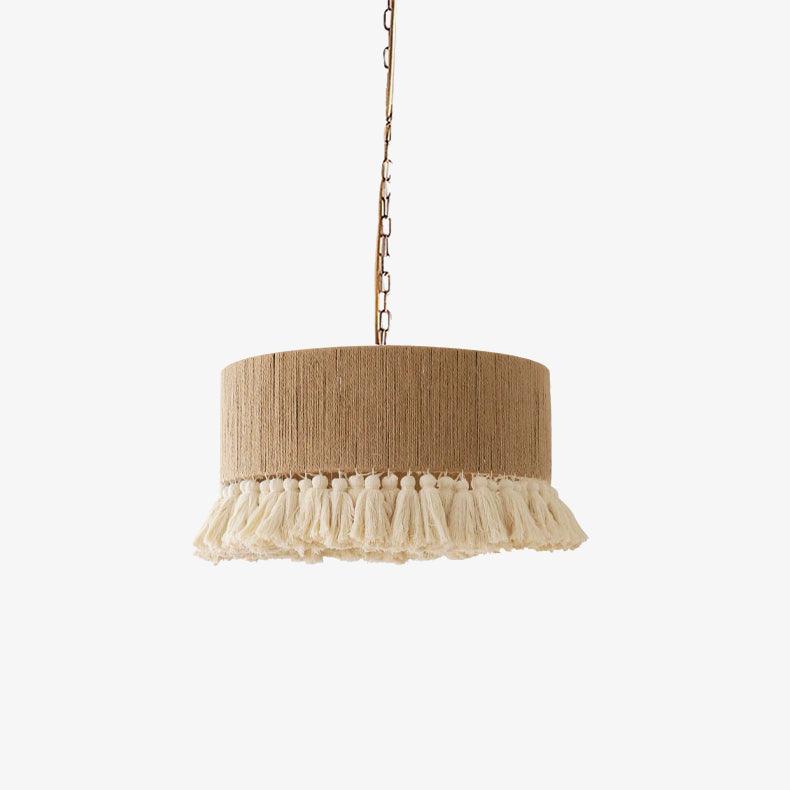 Lustra Pendant Lamp Cotton Tassels for Living Room-Neutral Decor
