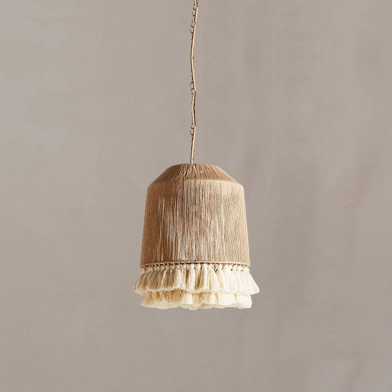 Lustra Pendant Lamp Cotton Tassels for Living Room-Neutral Decor