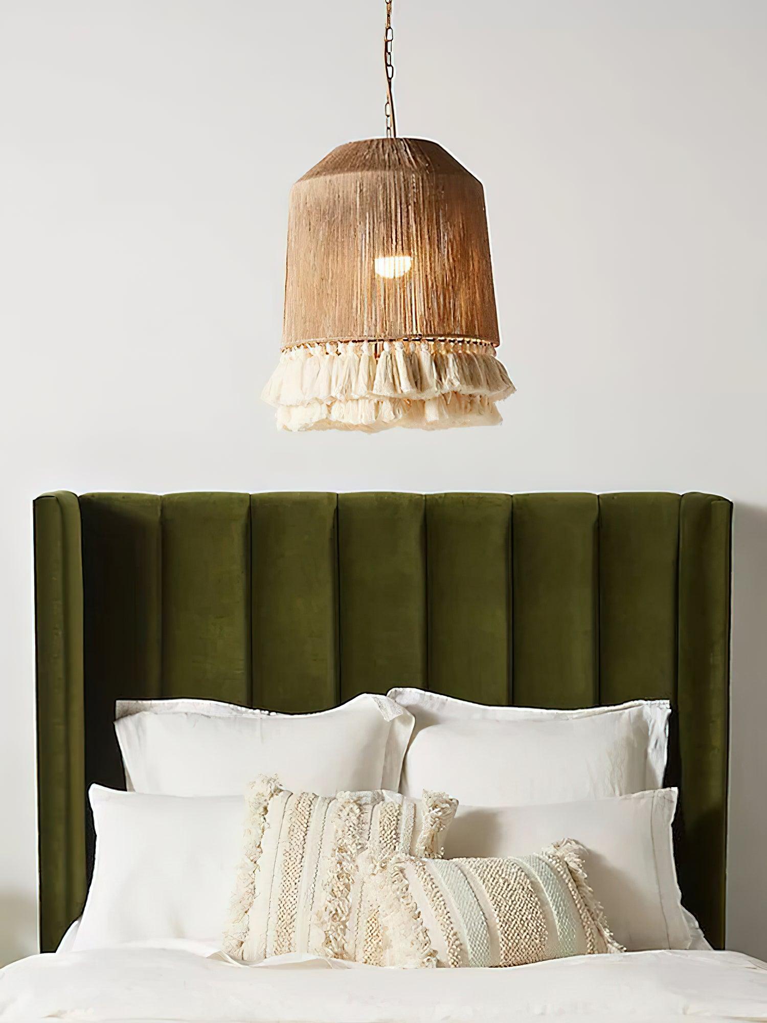 Lustra Pendant Lamp Cotton Tassels for Living Room-Neutral Decor