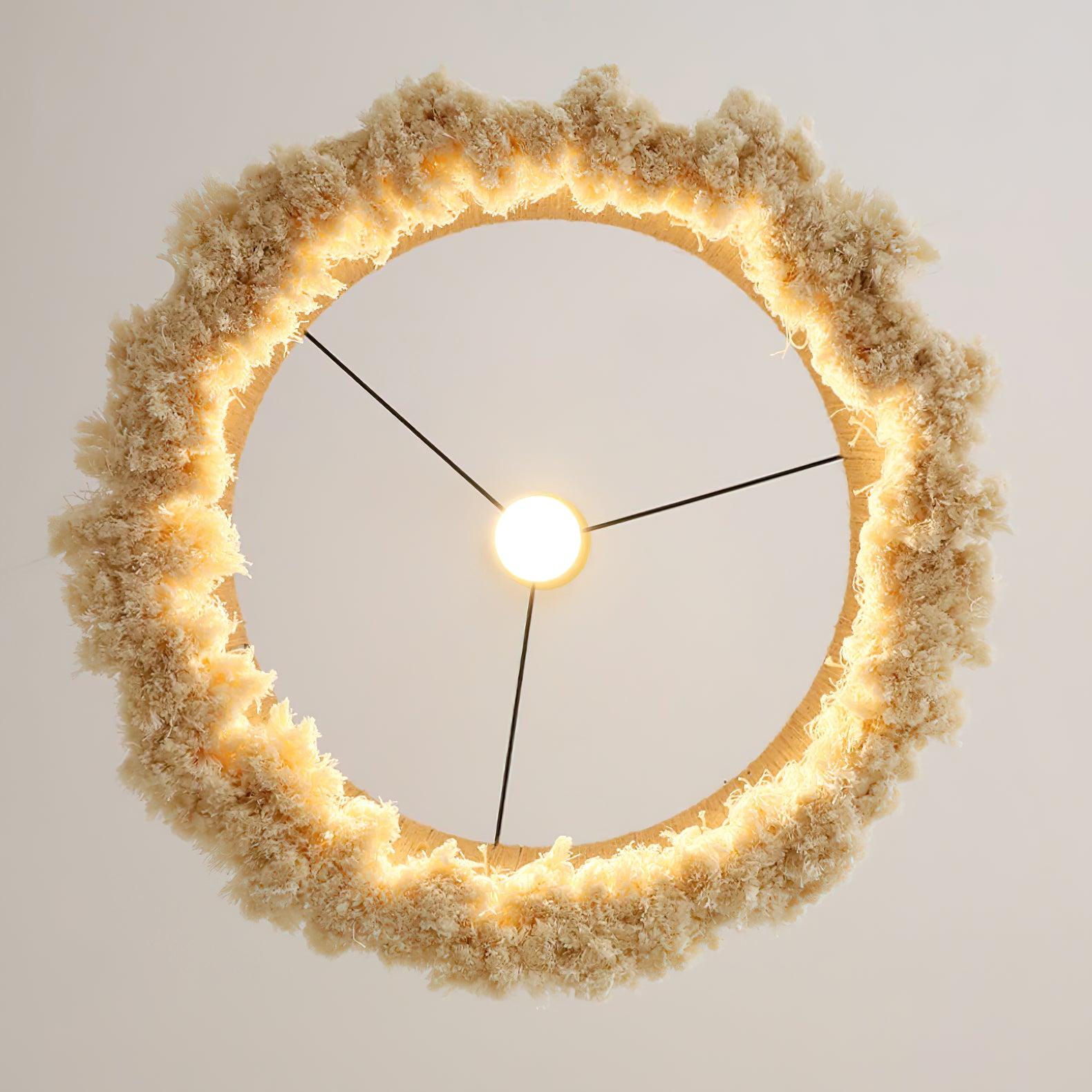 Lustra Pendant Lamp Cotton Tassels for Living Room-Neutral Decor