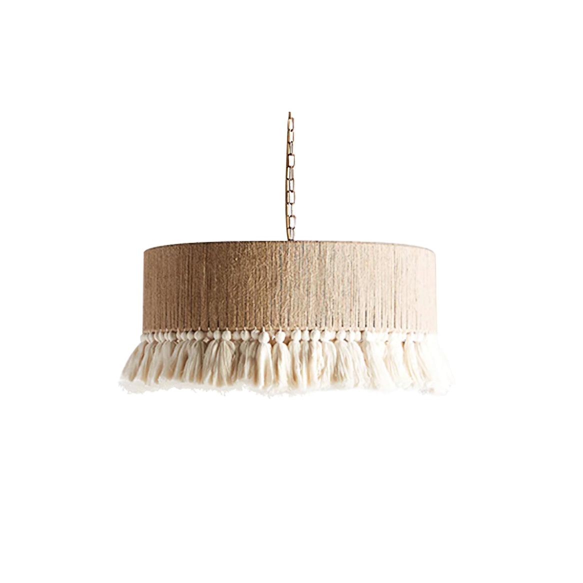 Kaelin Pendant Lamp Cotton Yarn Ruffled Fringe Handmade-Neutral Decor