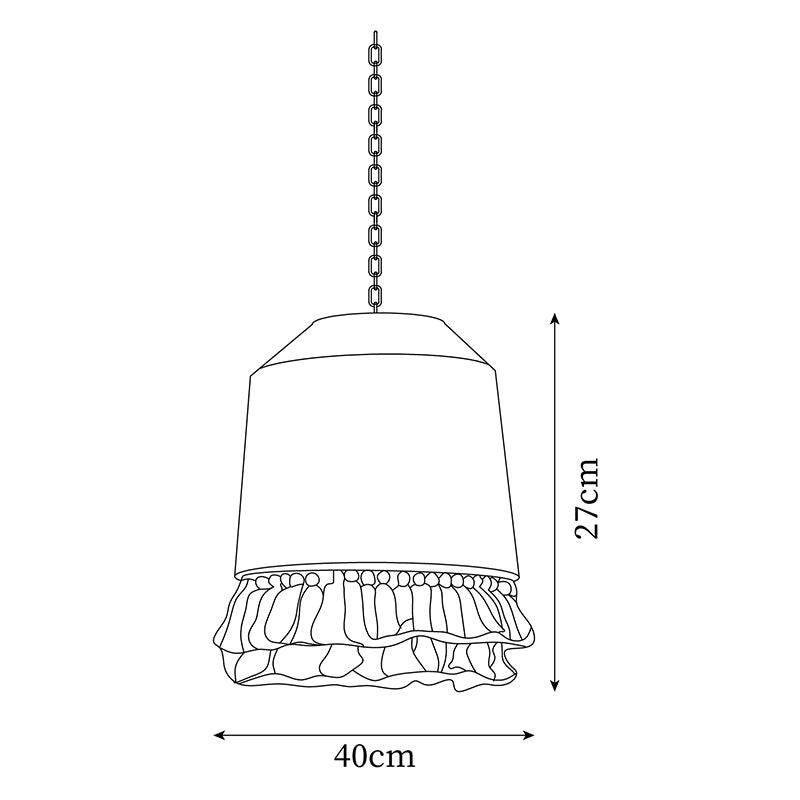Kaelin Pendant Lamp Cotton Yarn Ruffled Fringe Handmade-Neutral Decor