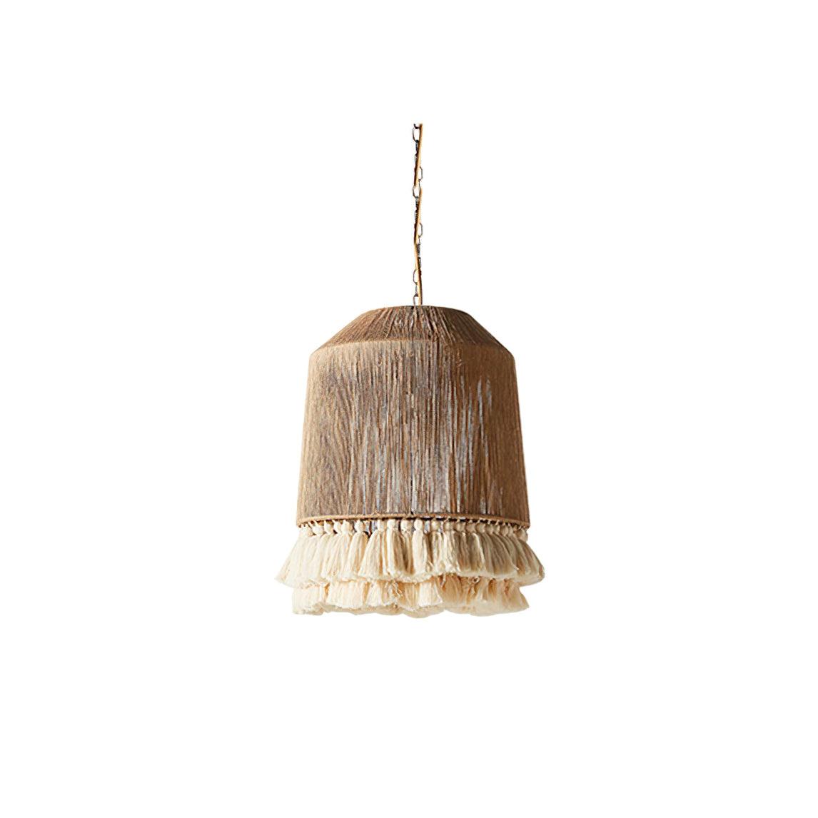 Kaelin Pendant Lamp Cotton Yarn Ruffled Fringe Handmade-Neutral Decor