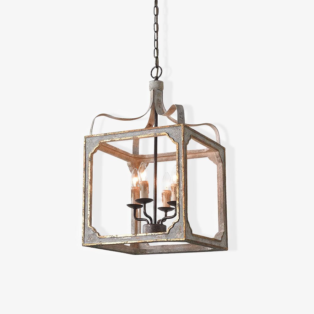 Lustra Chandelier Rustic Cube Vintage Frame-Neutral Decor