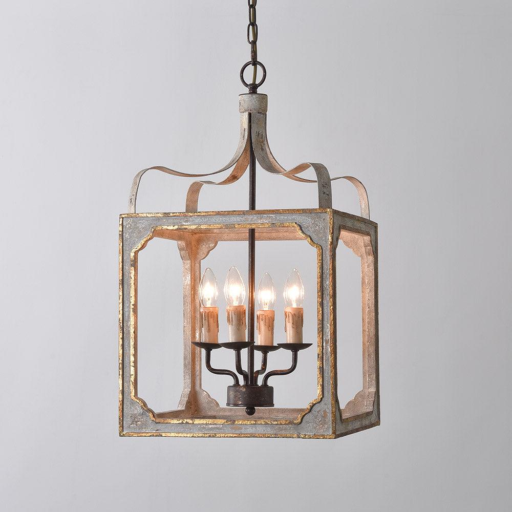 Lustra Chandelier Rustic Cube Vintage Frame-Neutral Decor
