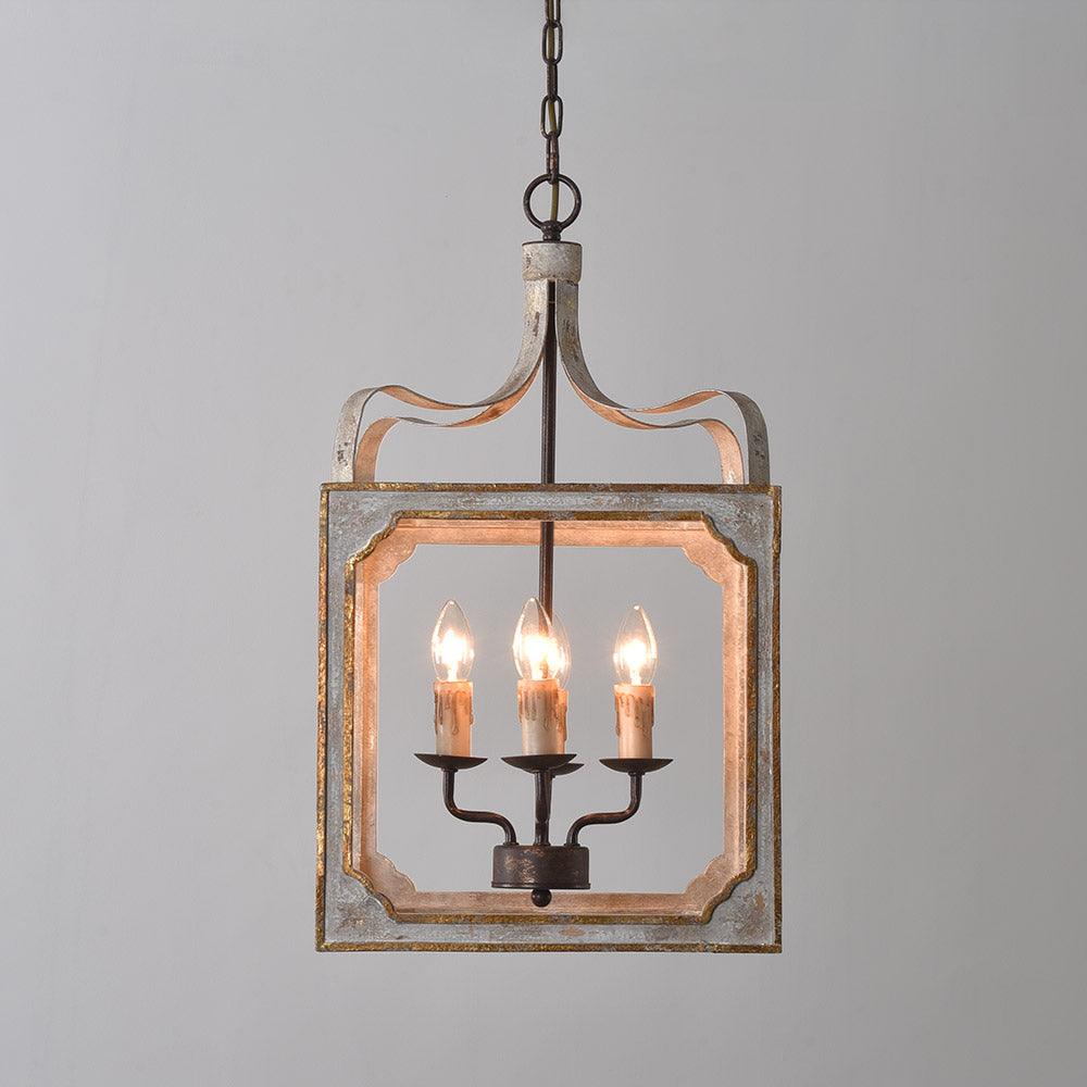 Lustra Chandelier Rustic Cube Vintage Frame-Neutral Decor