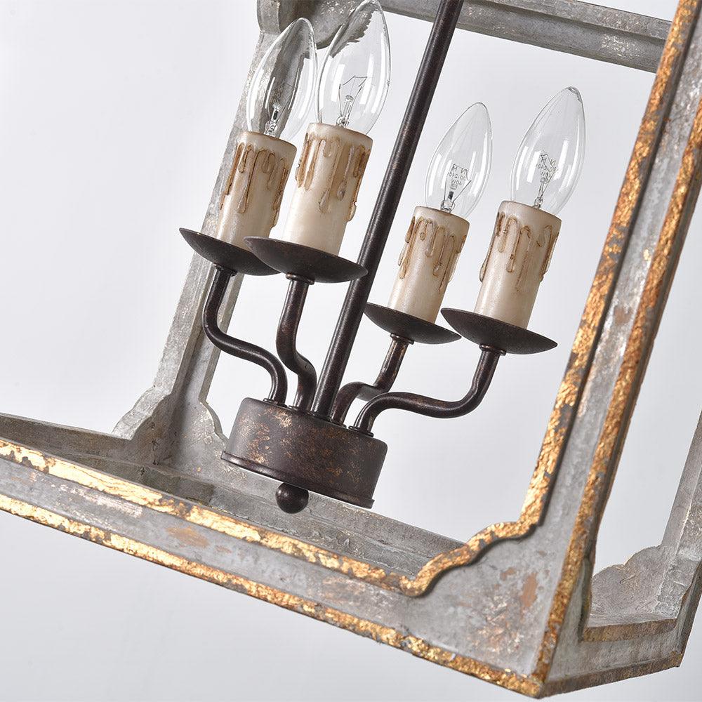 Lustra Chandelier Rustic Cube Vintage Frame-Neutral Decor