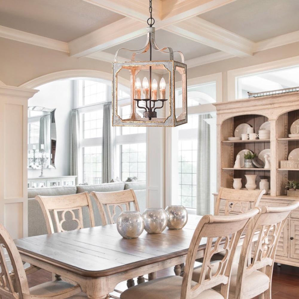 Lustra Chandelier Rustic Cube Vintage Frame-Neutral Decor