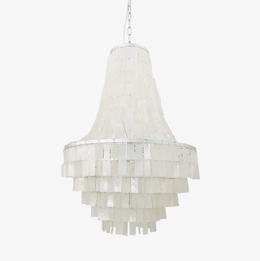 Aurora Chandelier Boho Shell Tiered-Neutral Decor