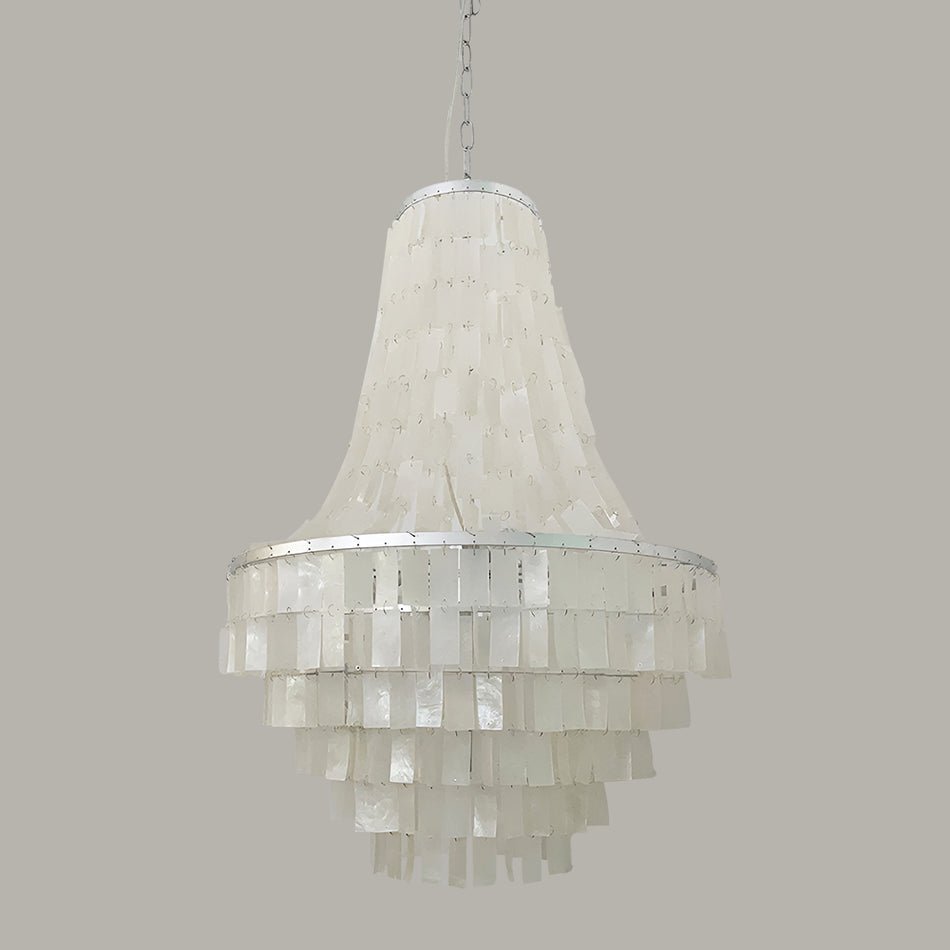 Aurora Chandelier Boho Shell Tiered-Neutral Decor