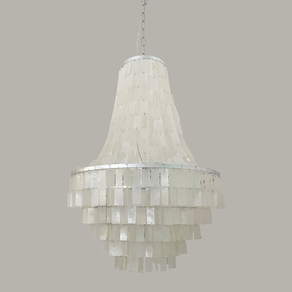Aurora Chandelier Boho Shell Tiered-Neutral Decor