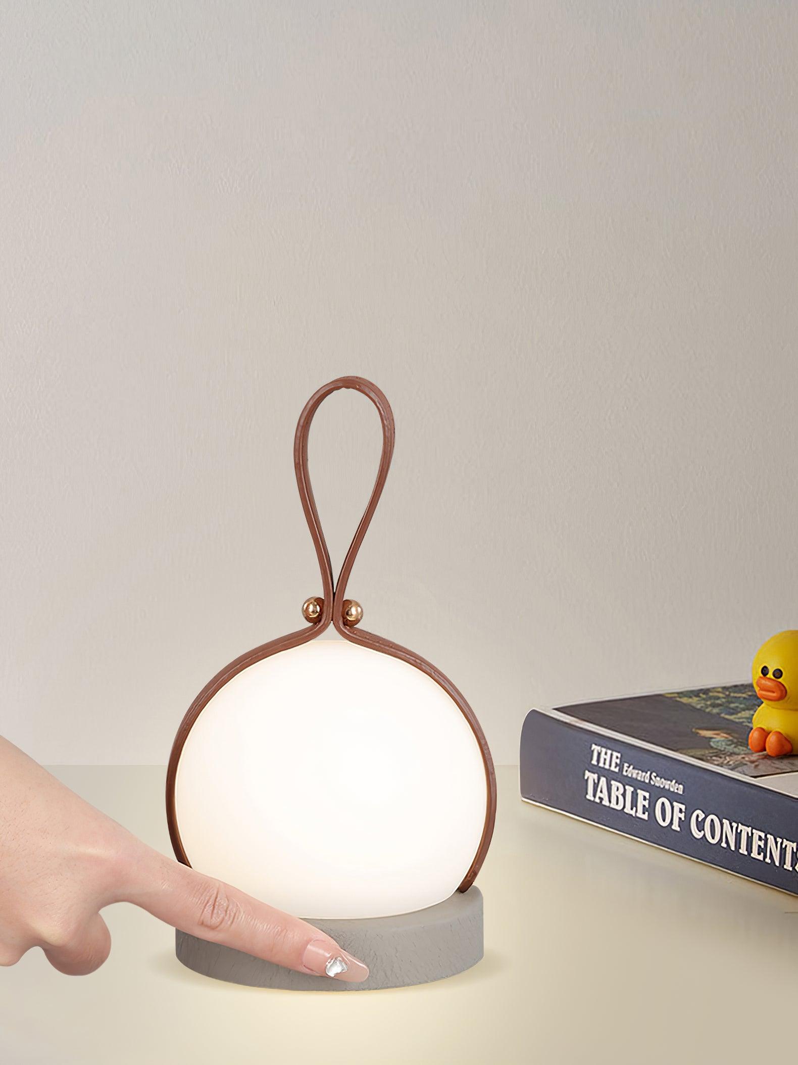 Wernis Leather Table Lamp-Neutral Decor