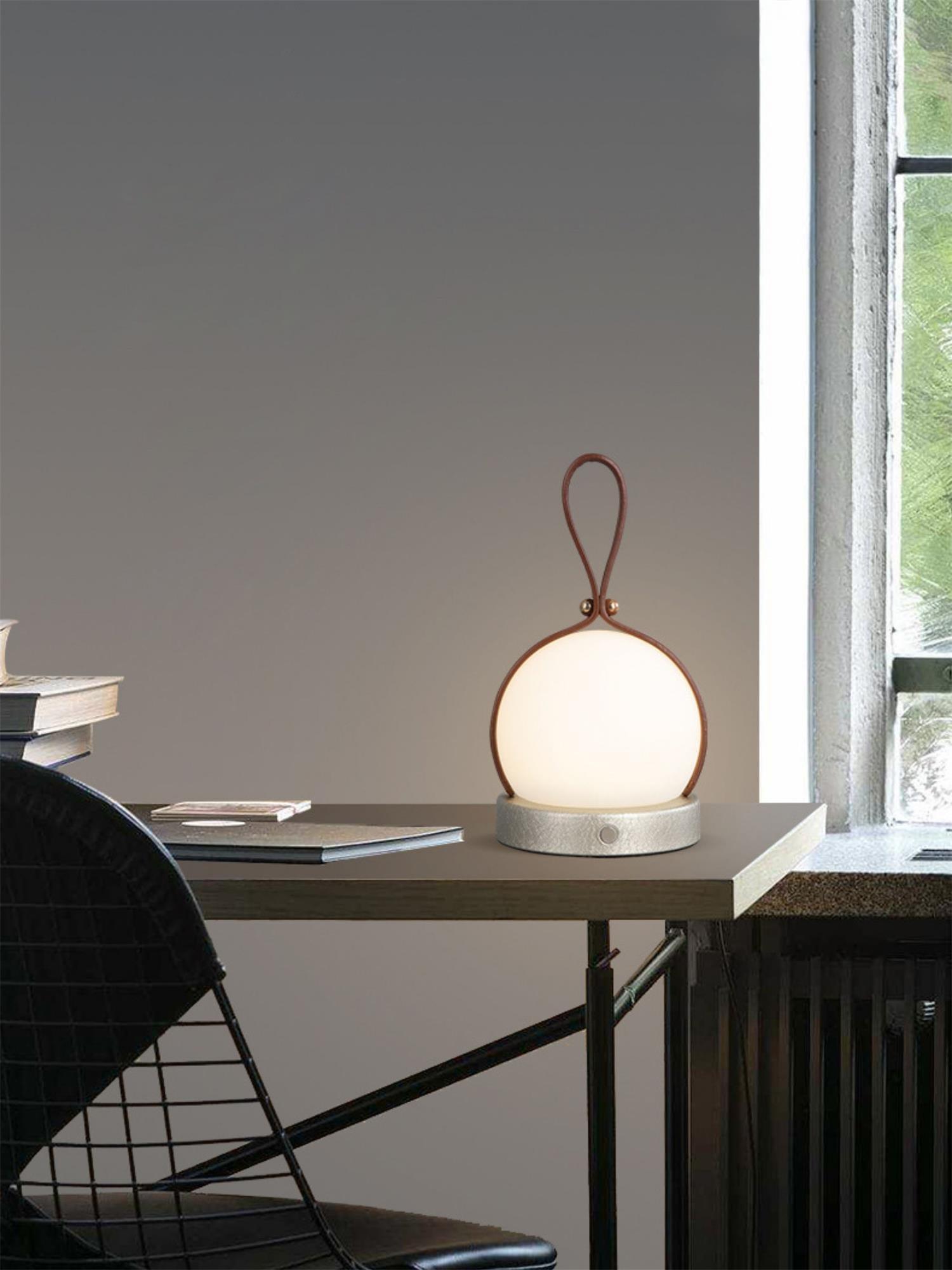 Wernis Leather Table Lamp-Neutral Decor