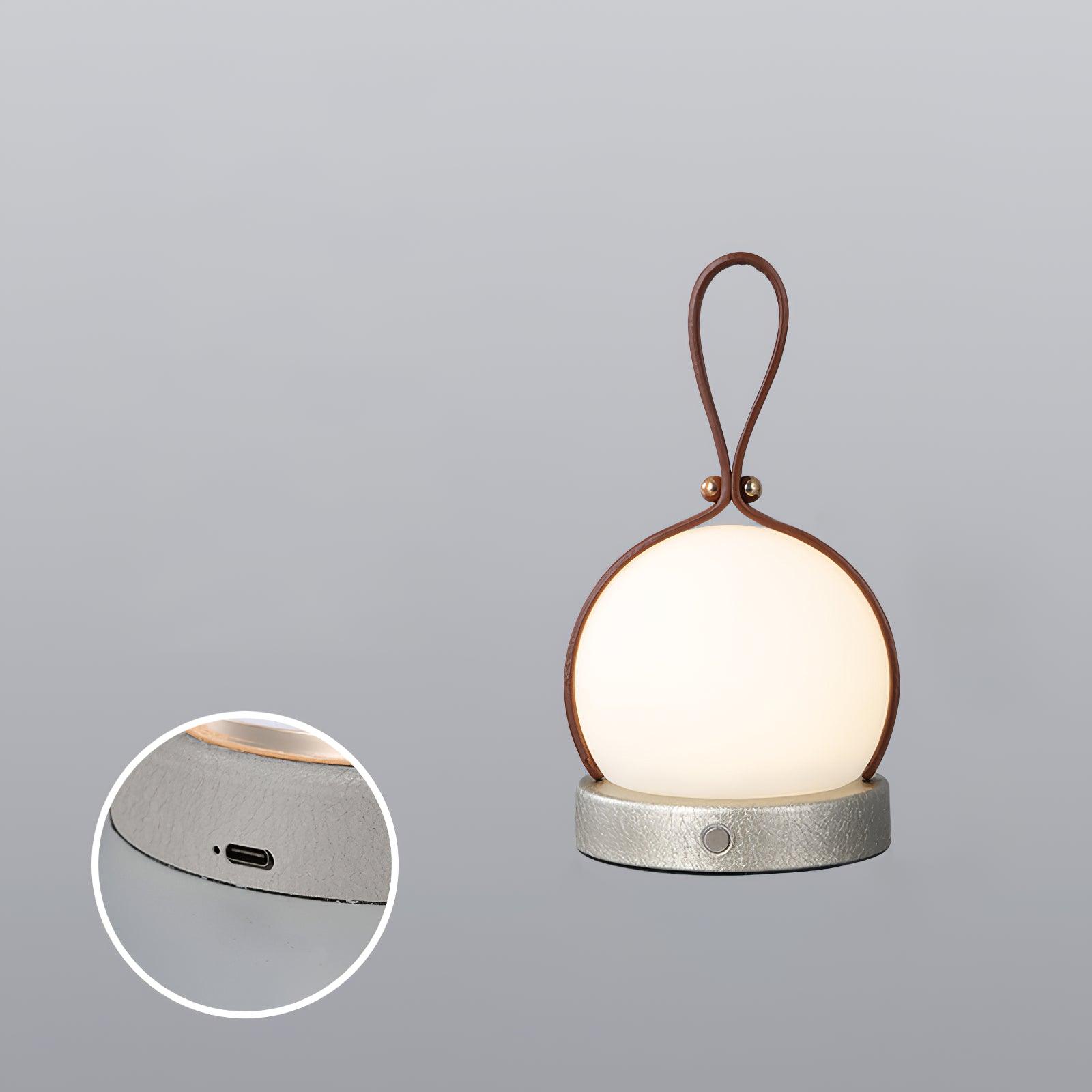 Wernis Leather Table Lamp-Neutral Decor