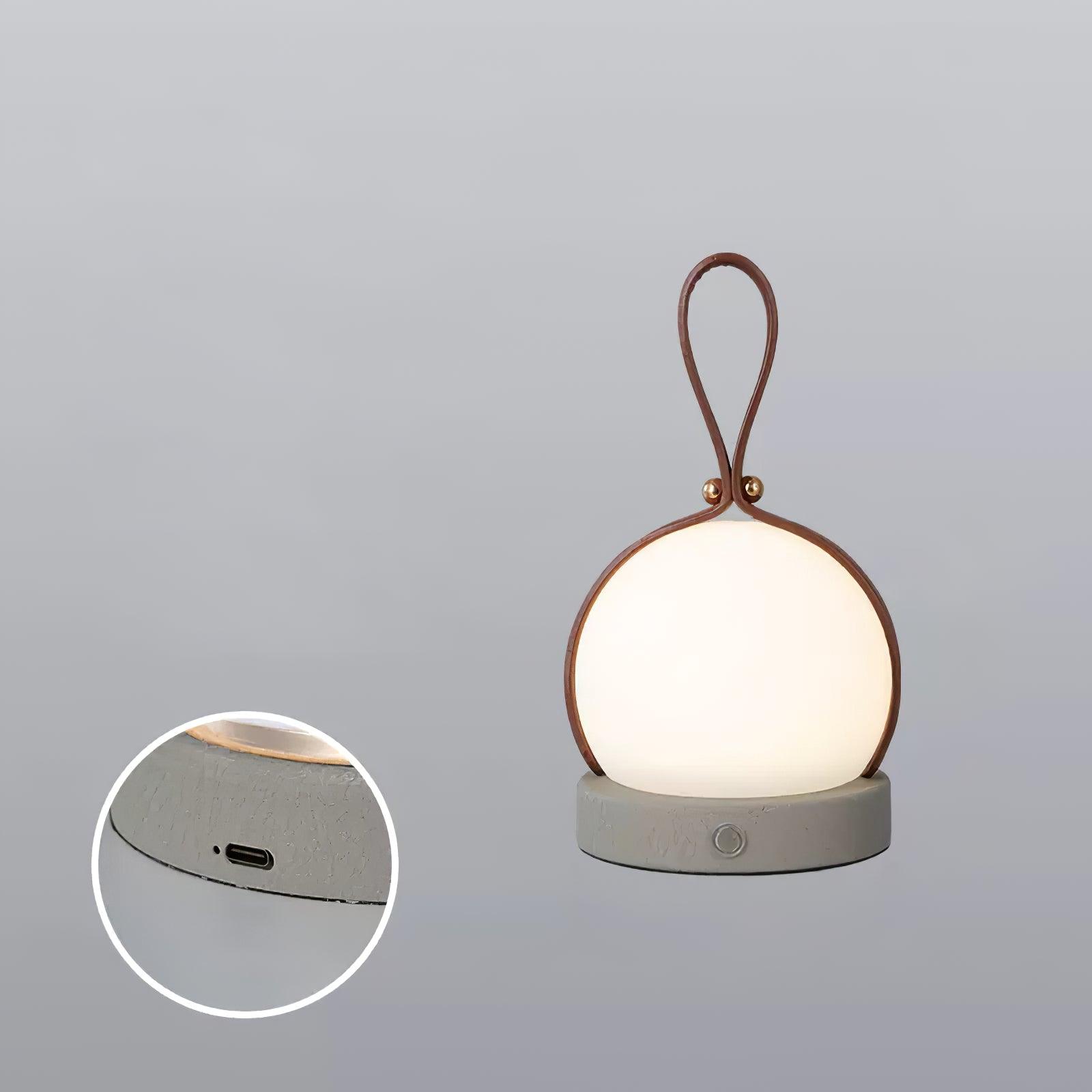 Wernis Leather Table Lamp-Neutral Decor