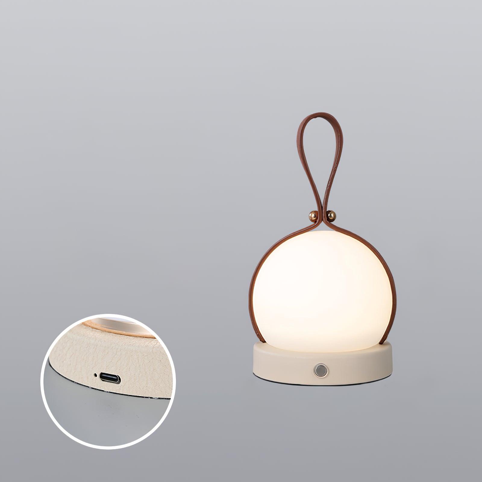 Wernis Leather Table Lamp-Neutral Decor