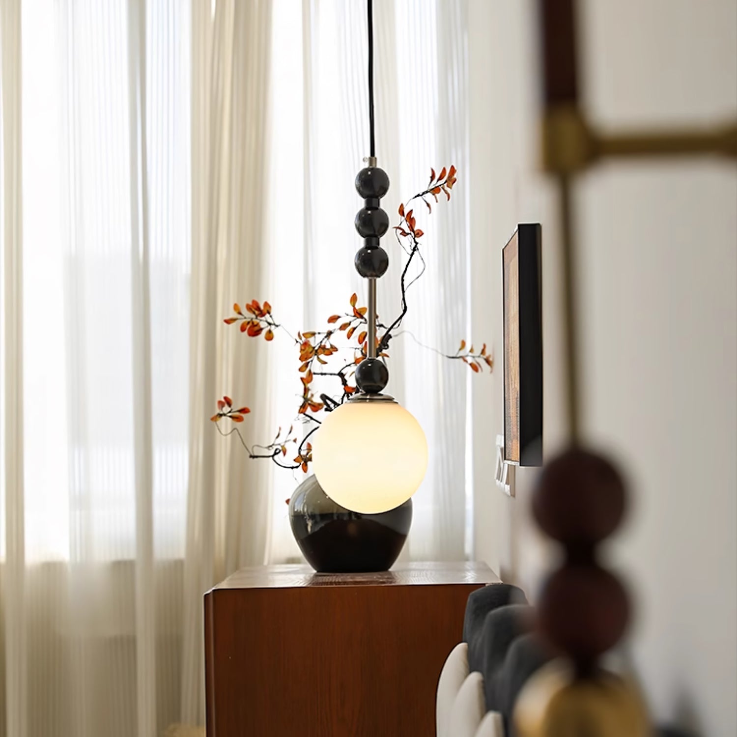 Miraleth Minimalist Wood Pendant Lamp-Neutral Decor