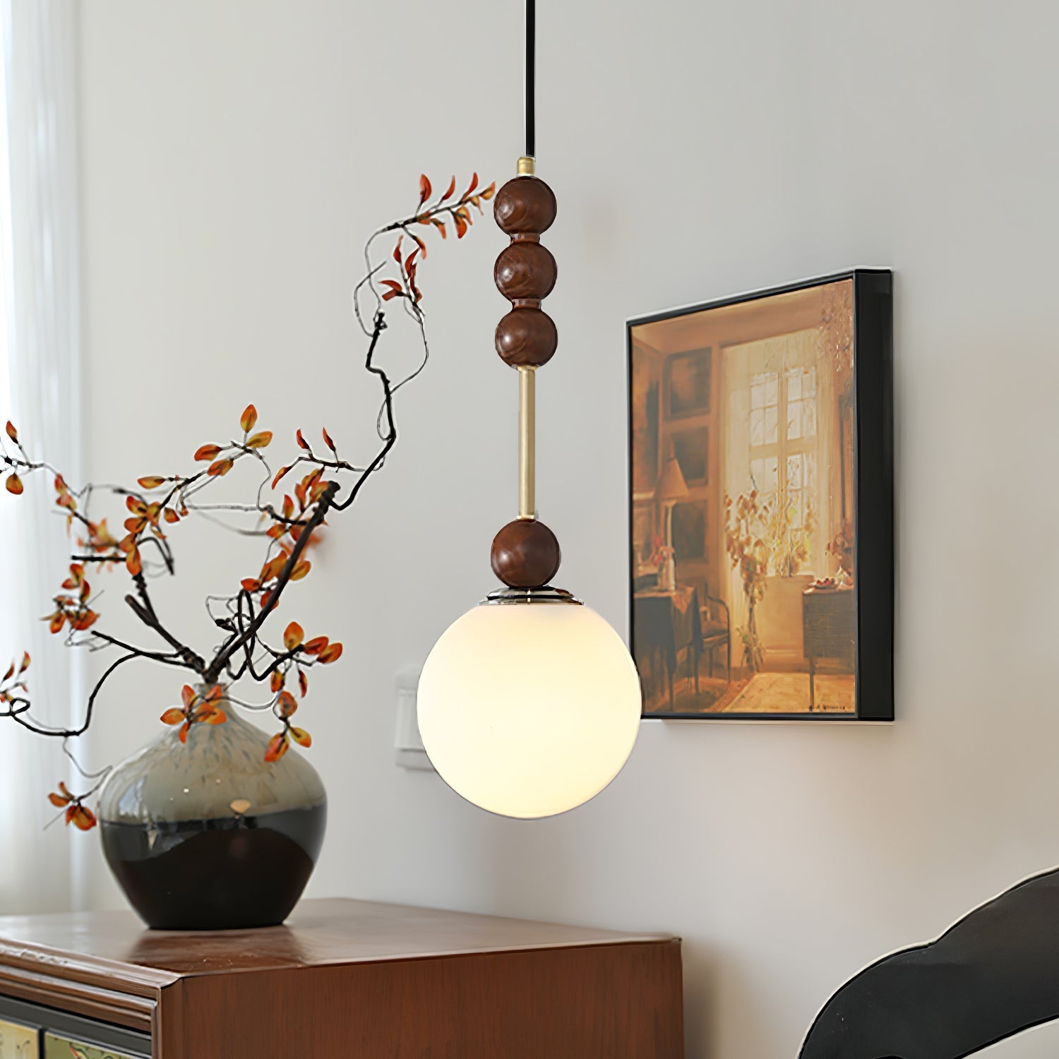 Miraleth Minimalist Wood Pendant Lamp-Neutral Decor