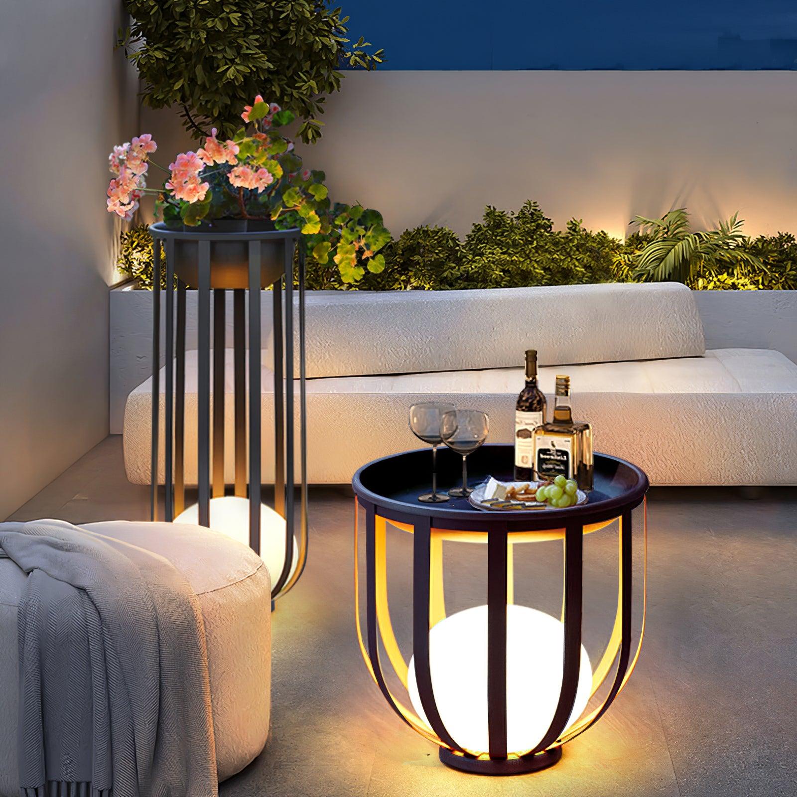 Tera Steel Acrylic Floor Lamp-Neutral Decor