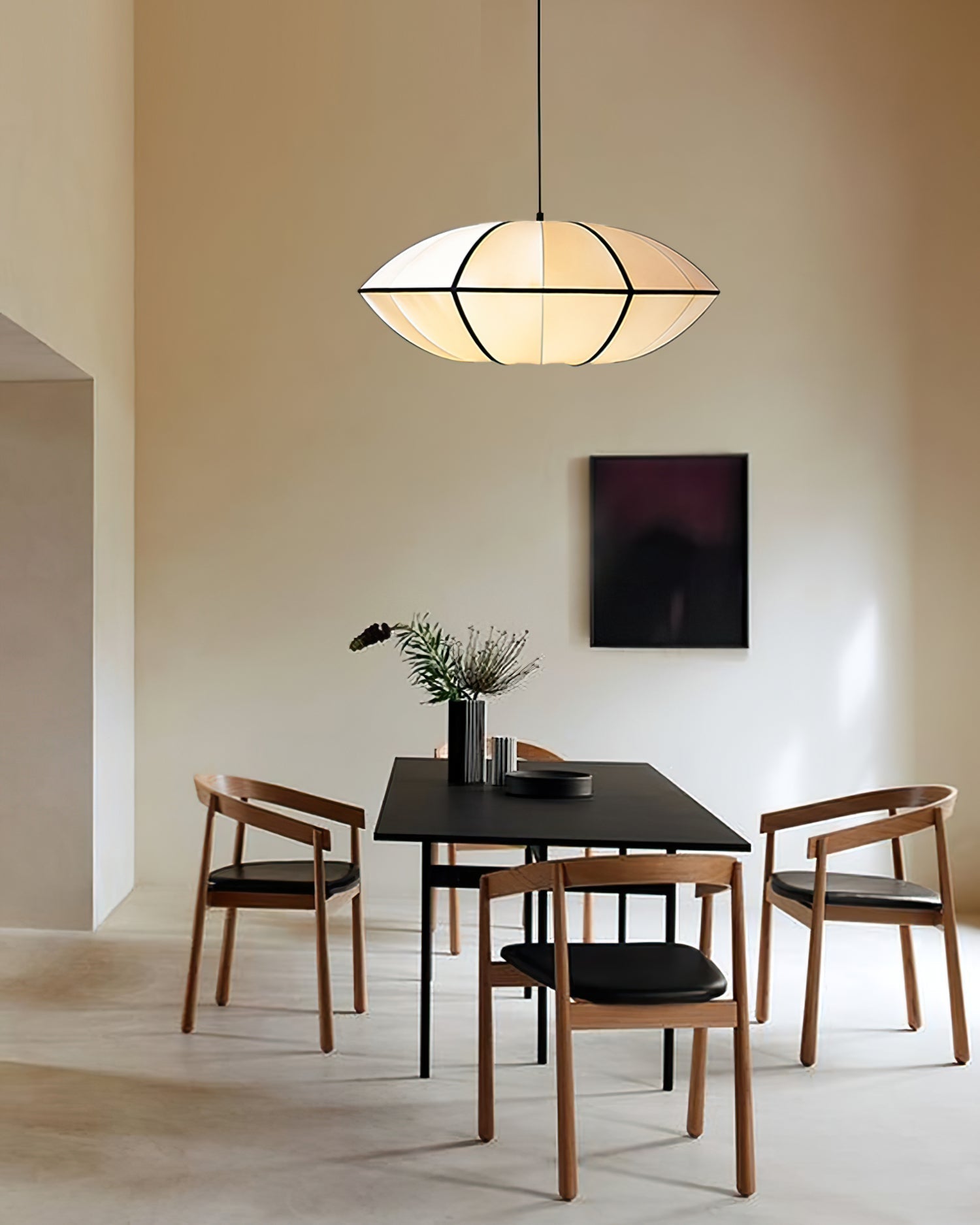 Inez Fabric Futuristic Pendant Lamp-Neutral Decor