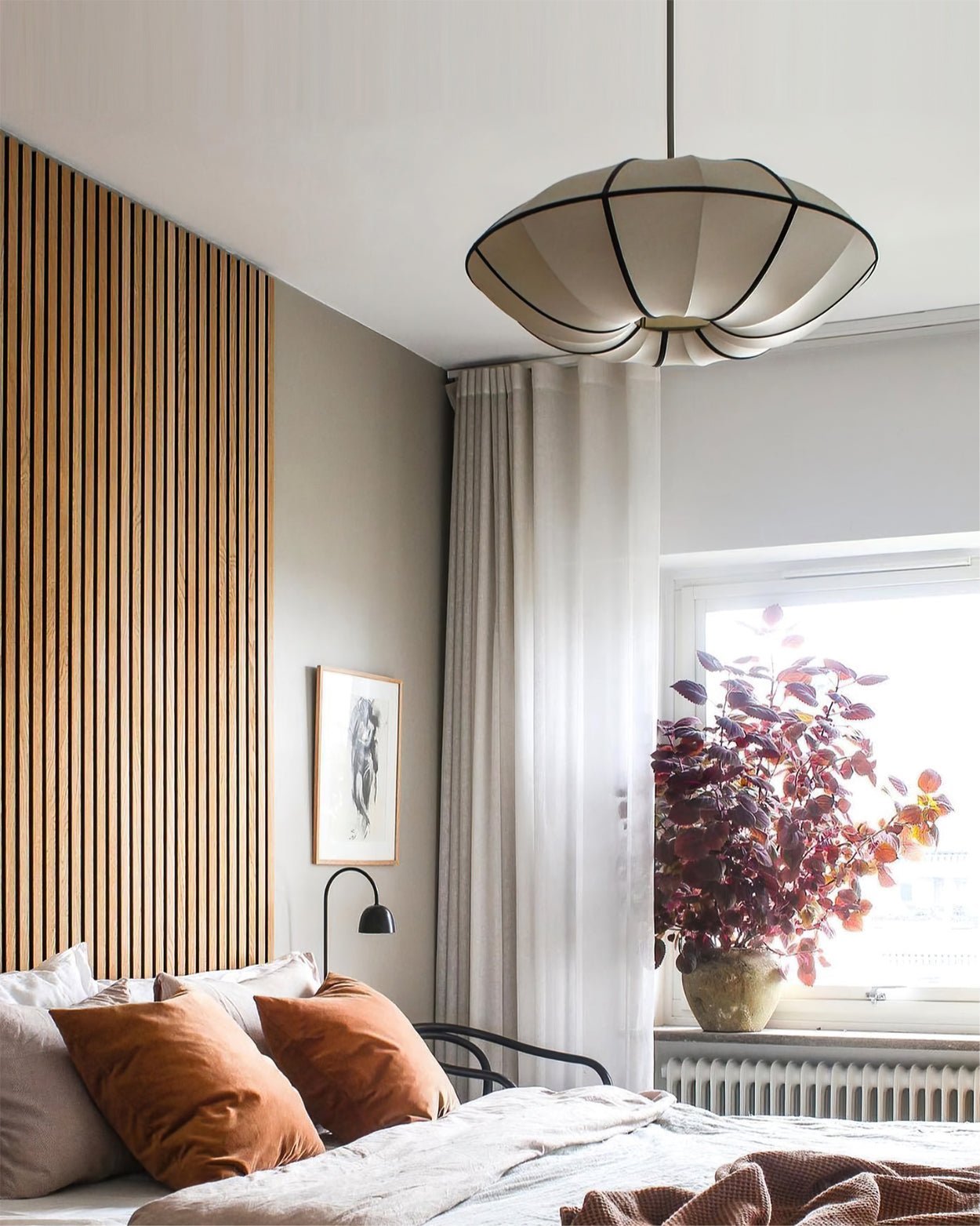 Inez Fabric Futuristic Pendant Lamp-Neutral Decor