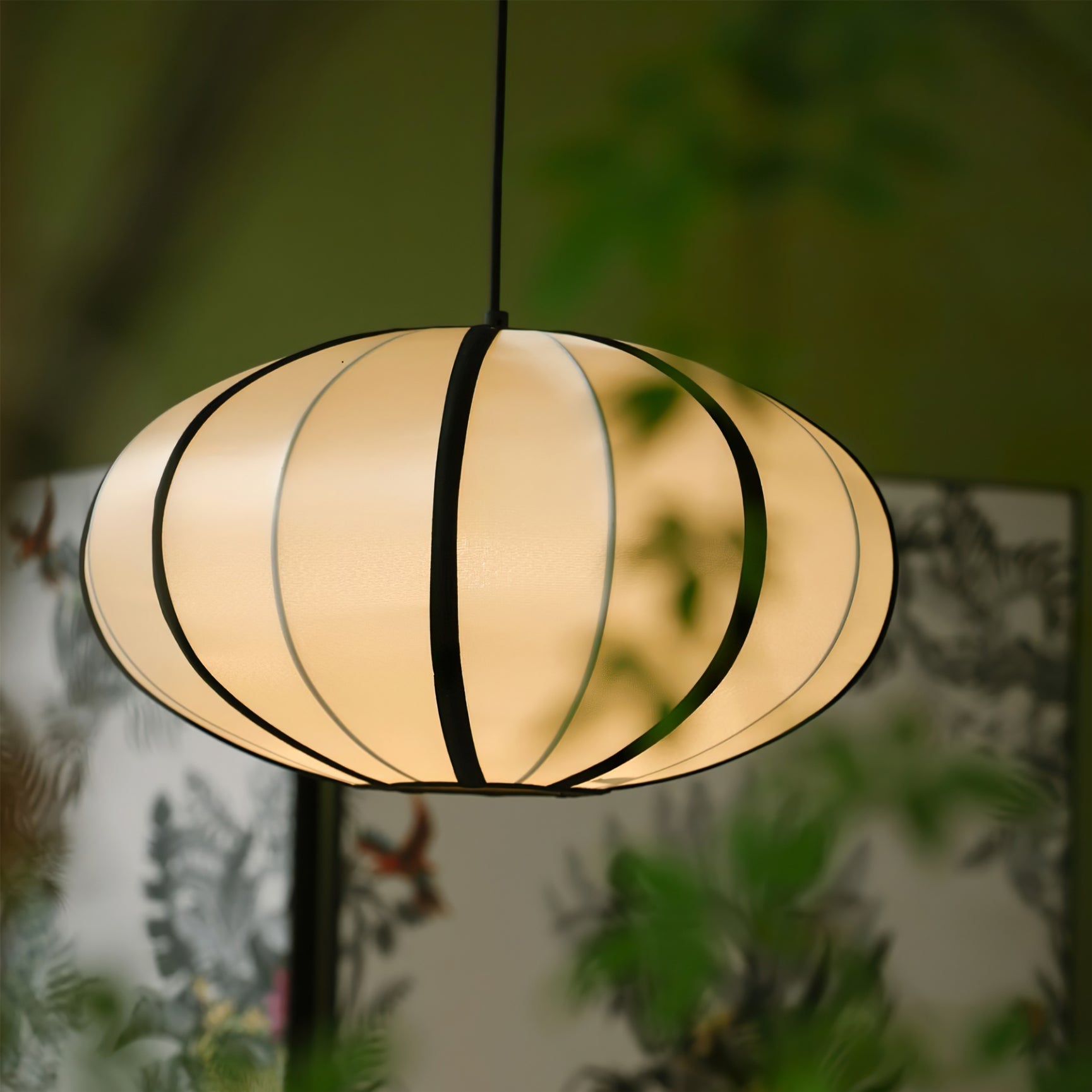 Inez Fabric Futuristic Pendant Lamp-Neutral Decor