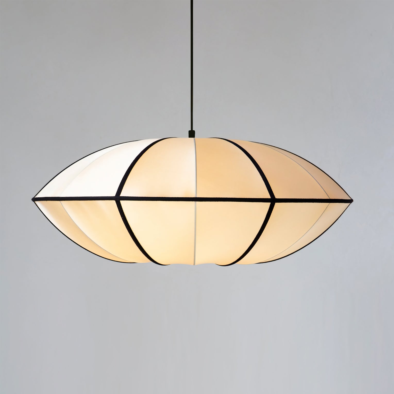 Inez Fabric Futuristic Pendant Lamp-Neutral Decor