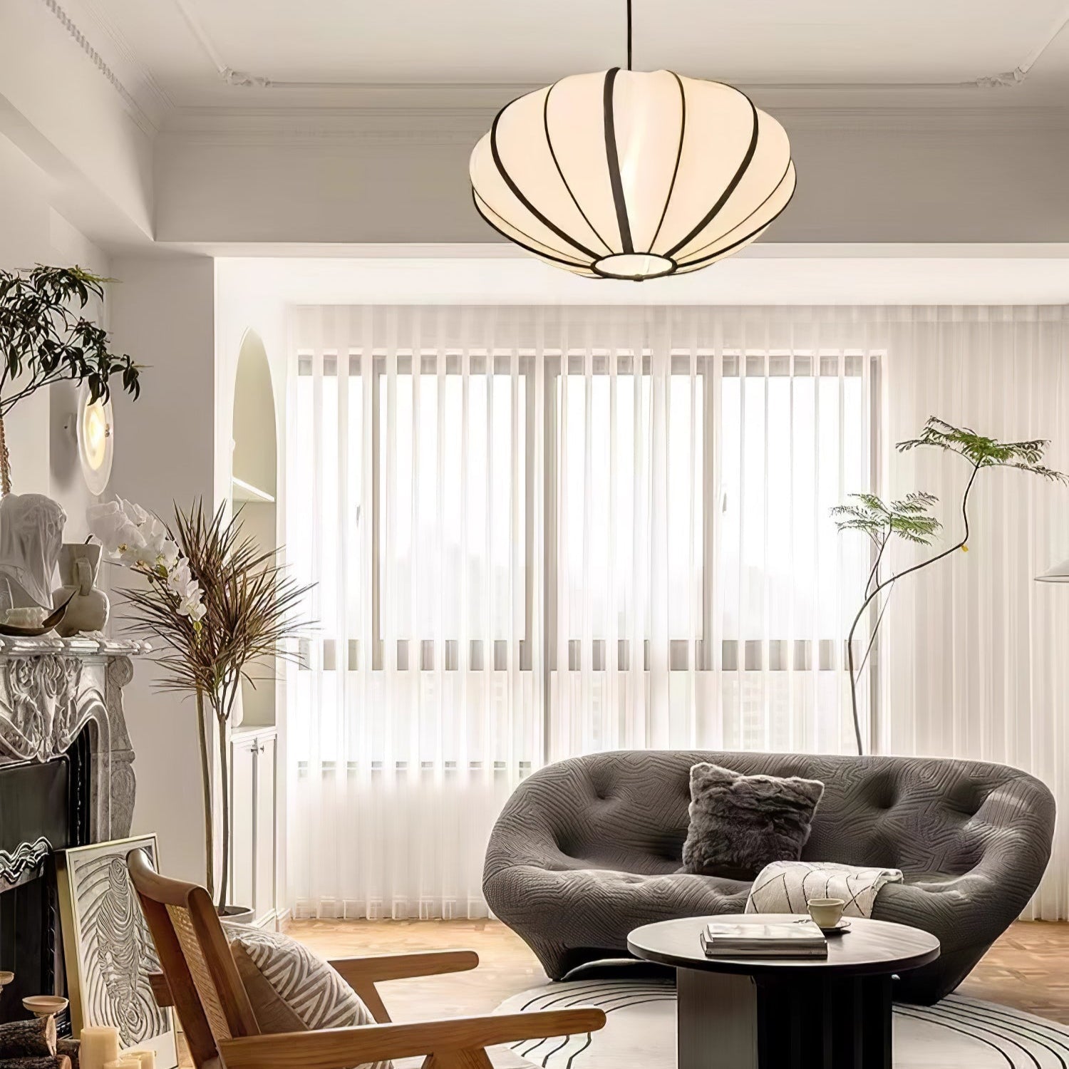Daphne Modern Fabric Pendant Lamp-Neutral Decor