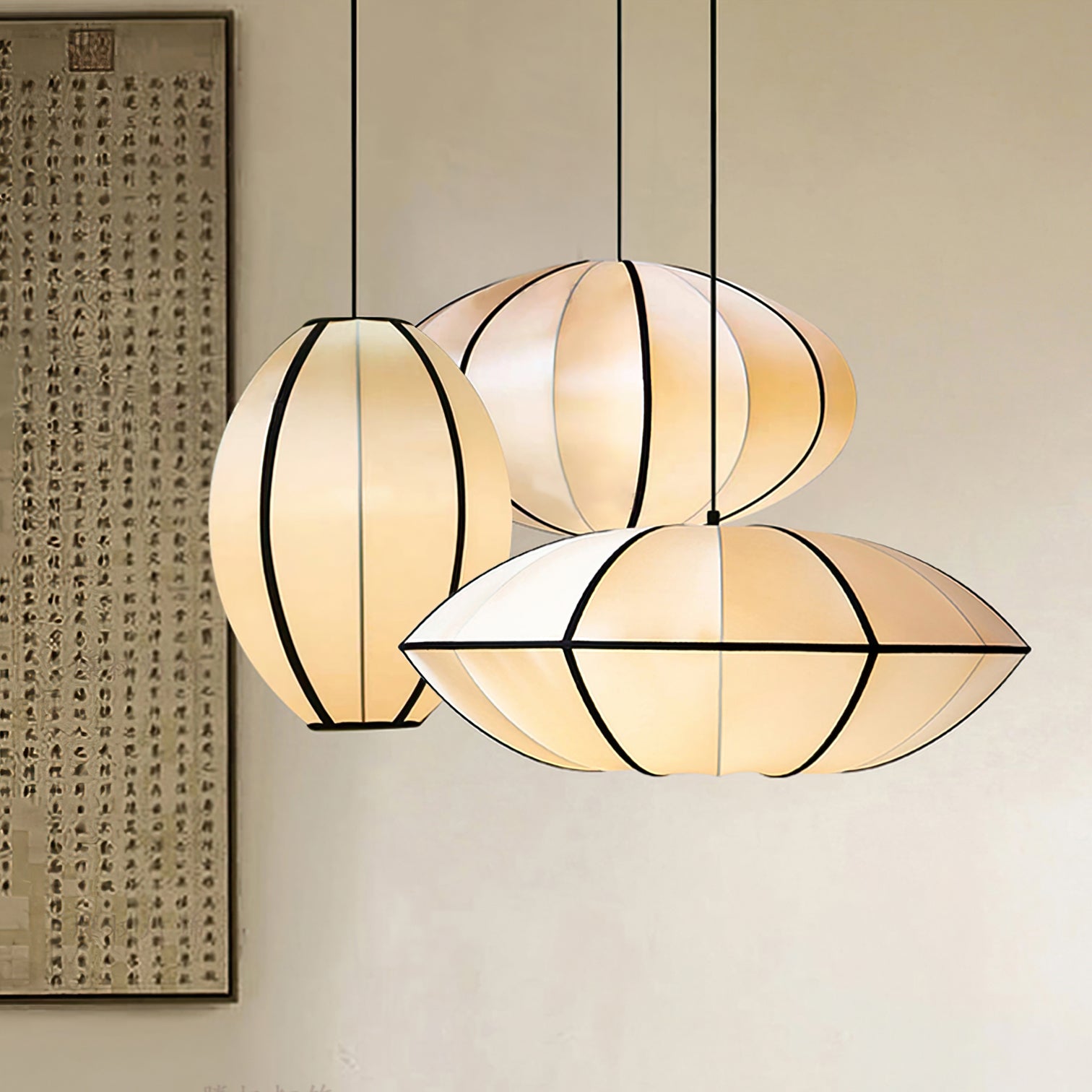 Daphne Modern Fabric Pendant Lamp-Neutral Decor