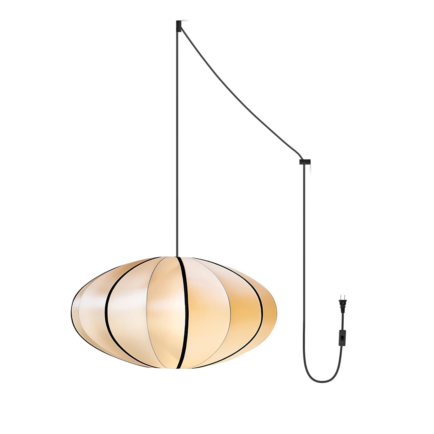 Inez Fabric Futuristic Pendant Lamp-Neutral Decor