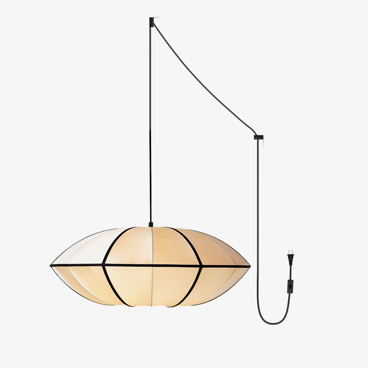 Inez Fabric Futuristic Pendant Lamp-Neutral Decor
