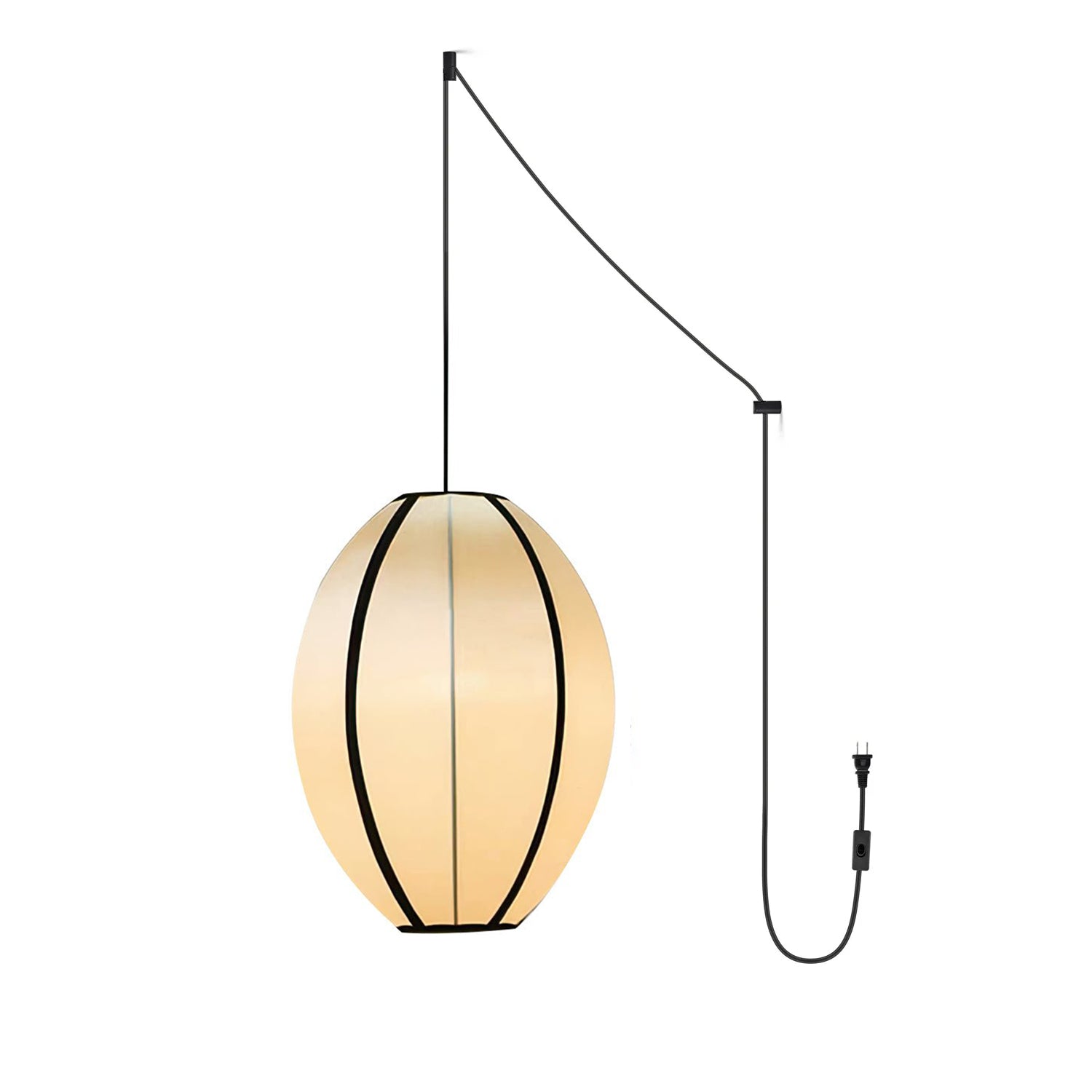 Inez Fabric Futuristic Pendant Lamp-Neutral Decor
