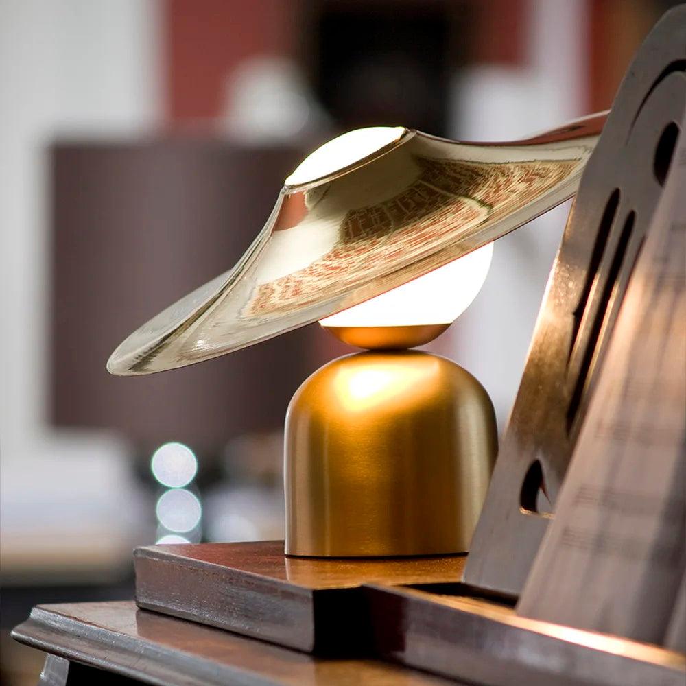 Italon Luxe Brass Desk Lamp-Neutral Decor