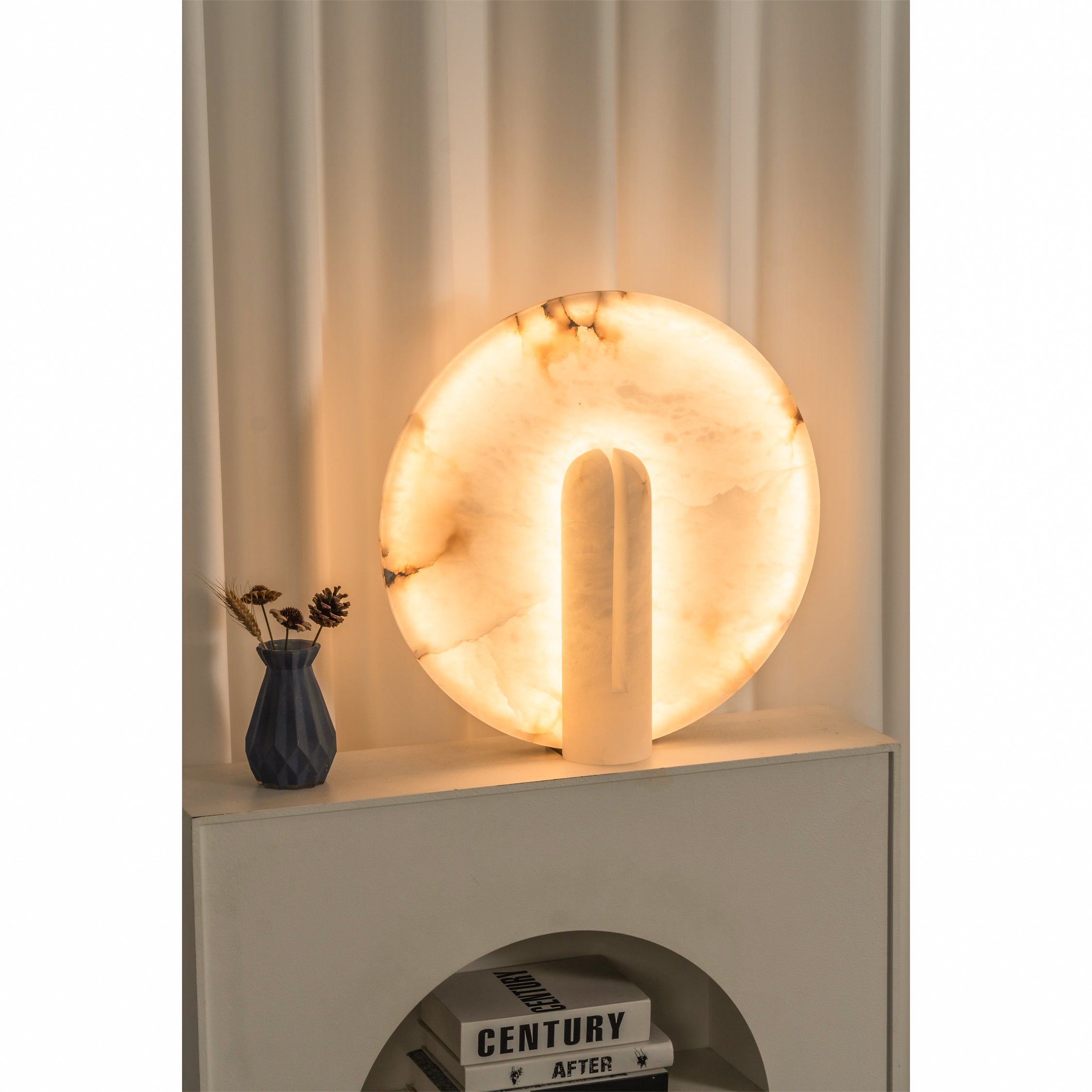 Lifestyle image of the lamp in a contemporary home office.