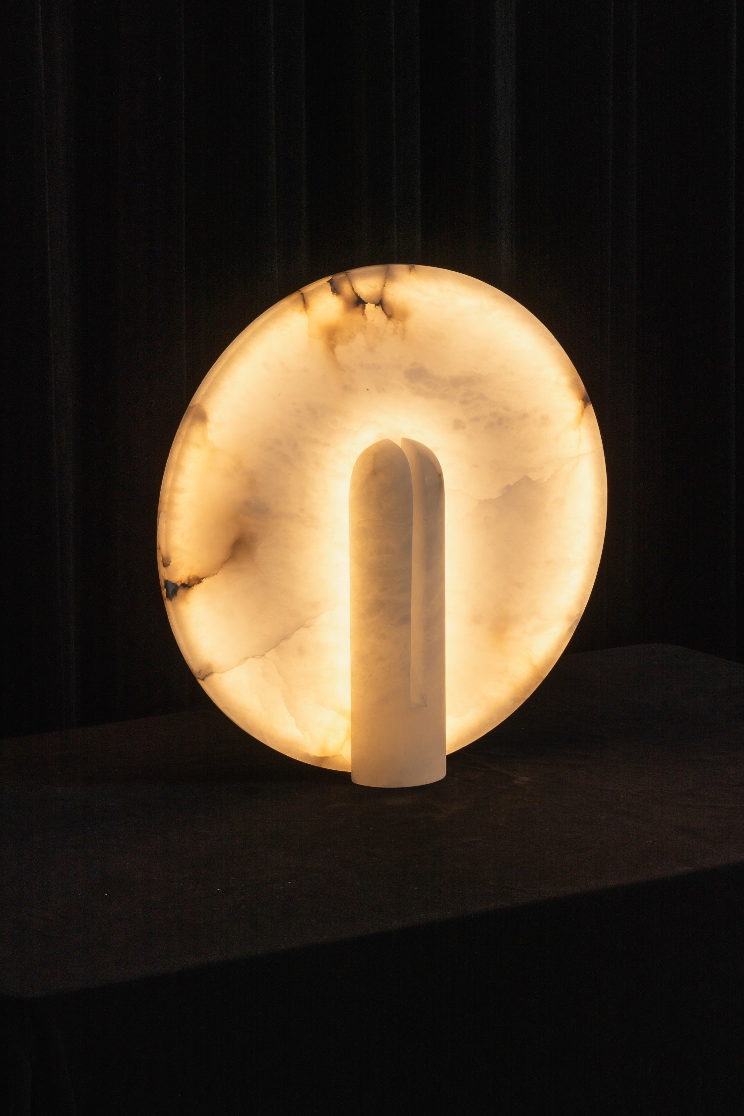 Bonnie Alabaster Table Lamp shown with US plug option.