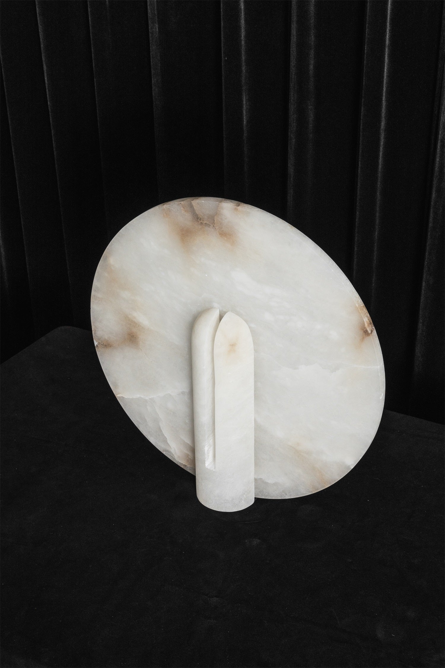 Bonnie Alabaster Table Lamp shown with UK plug option.