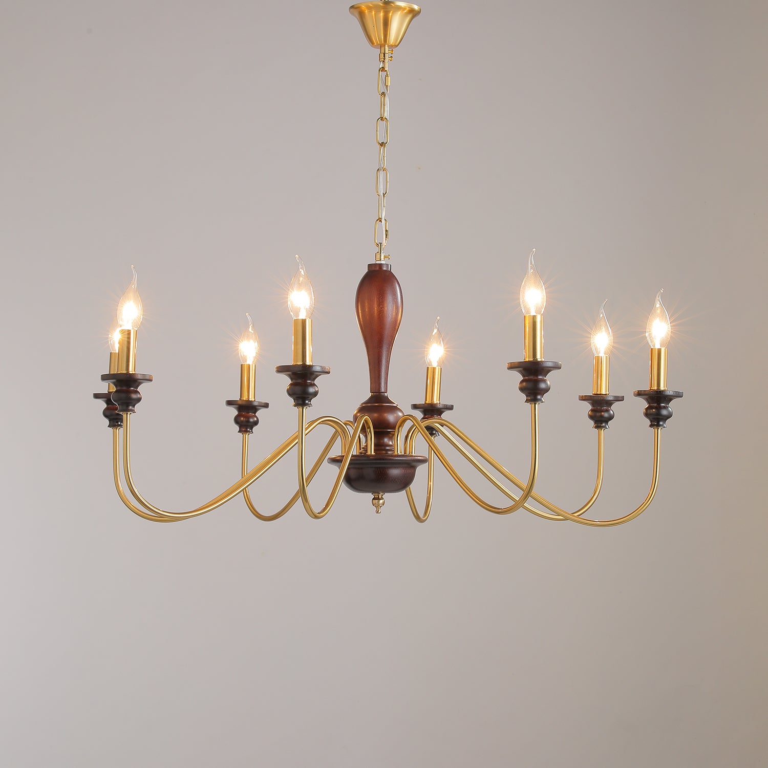 Ilvenan Traditional Elegance Vintage Wood Chandelier-Neutral Decor