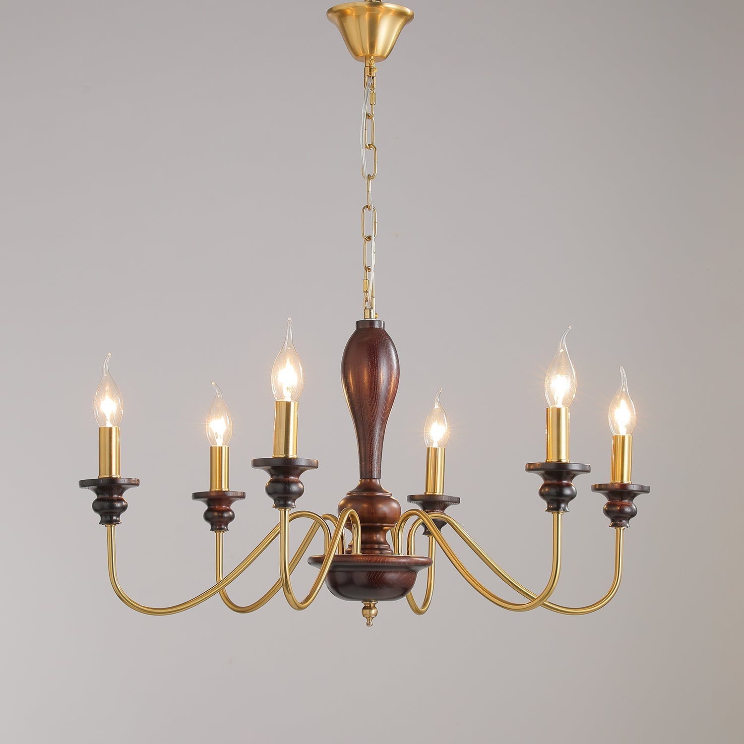 Ilvenan Traditional Elegance Vintage Wood Chandelier-Neutral Decor