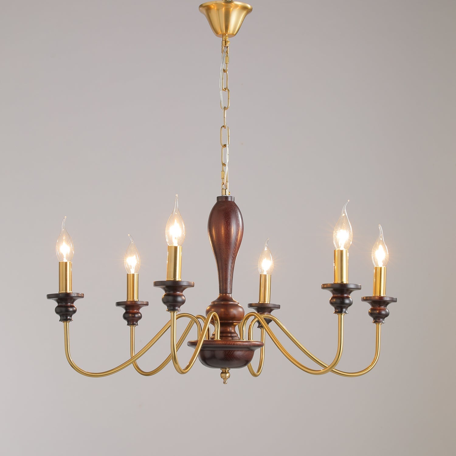 Ilvenan Traditional Elegance Vintage Wood Chandelier-Neutral Decor