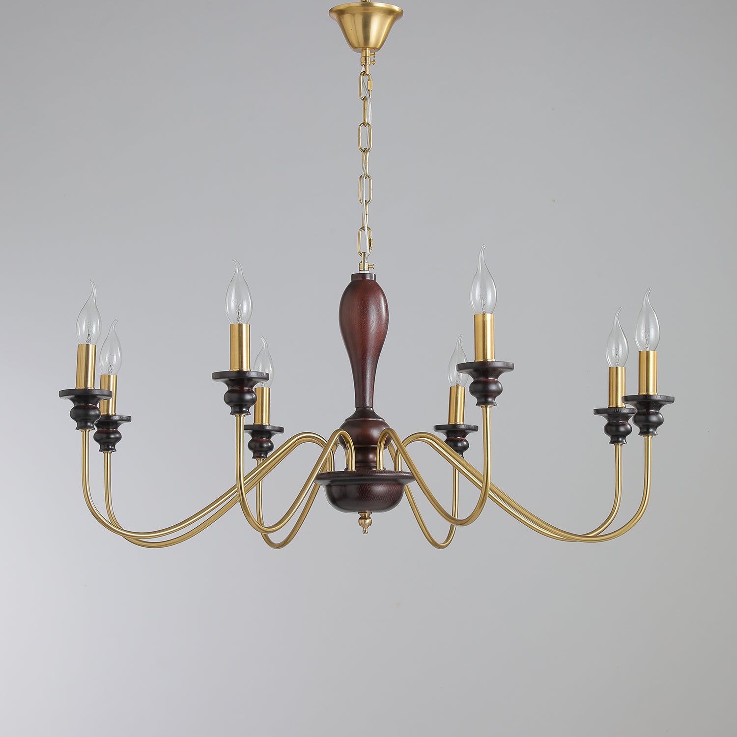 Ilvenan Traditional Elegance Vintage Wood Chandelier-Neutral Decor