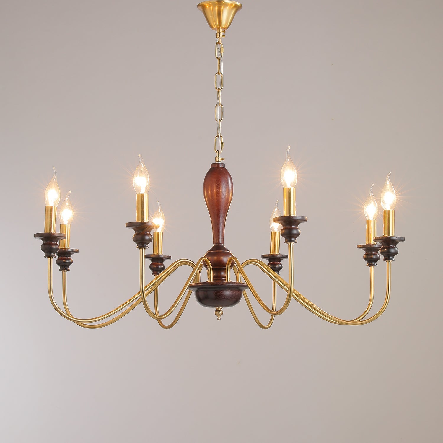 Ilvenan Traditional Elegance Vintage Wood Chandelier-Neutral Decor