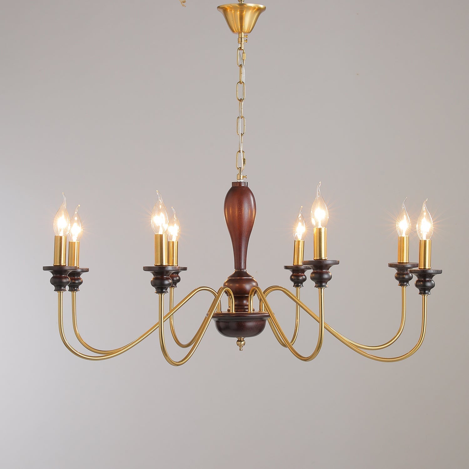 Ilvenan Traditional Elegance Vintage Wood Chandelier-Neutral Decor
