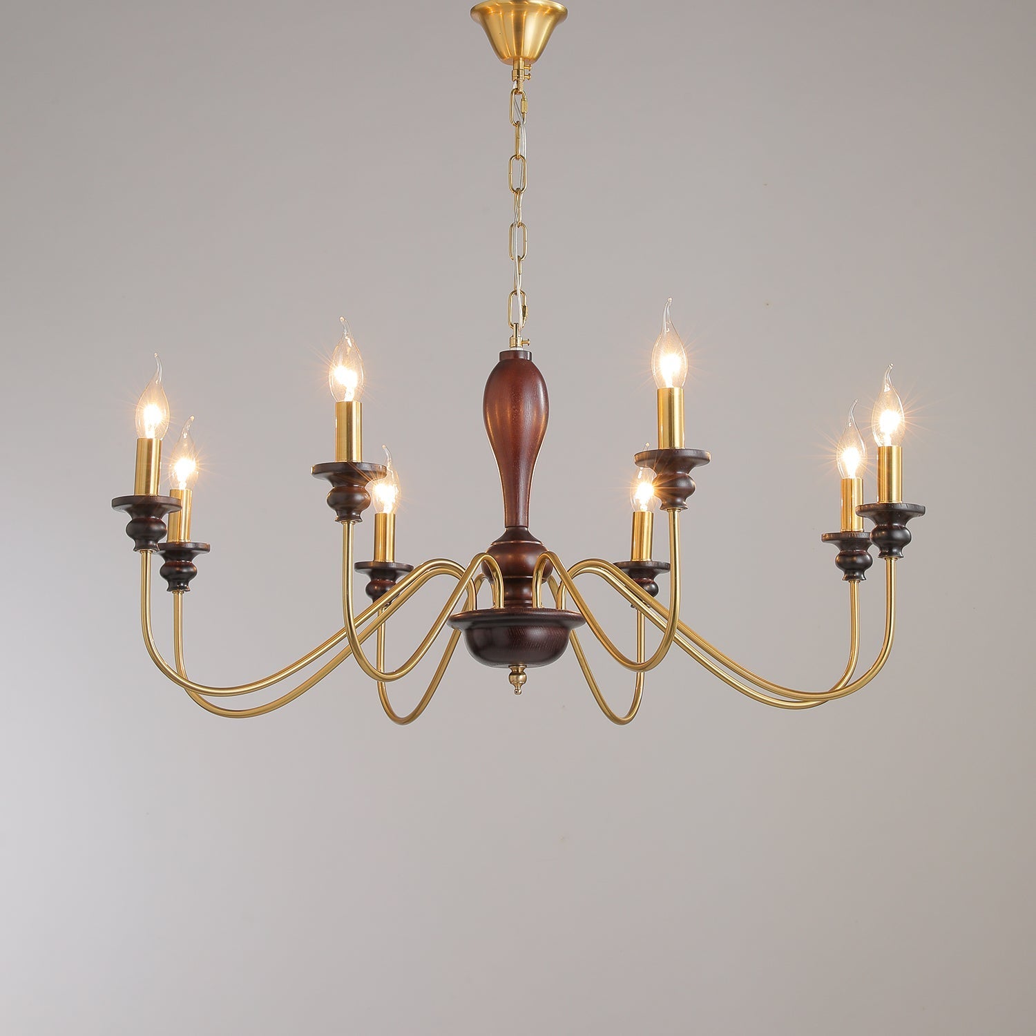 Ilvenan Traditional Elegance Vintage Wood Chandelier-Neutral Decor