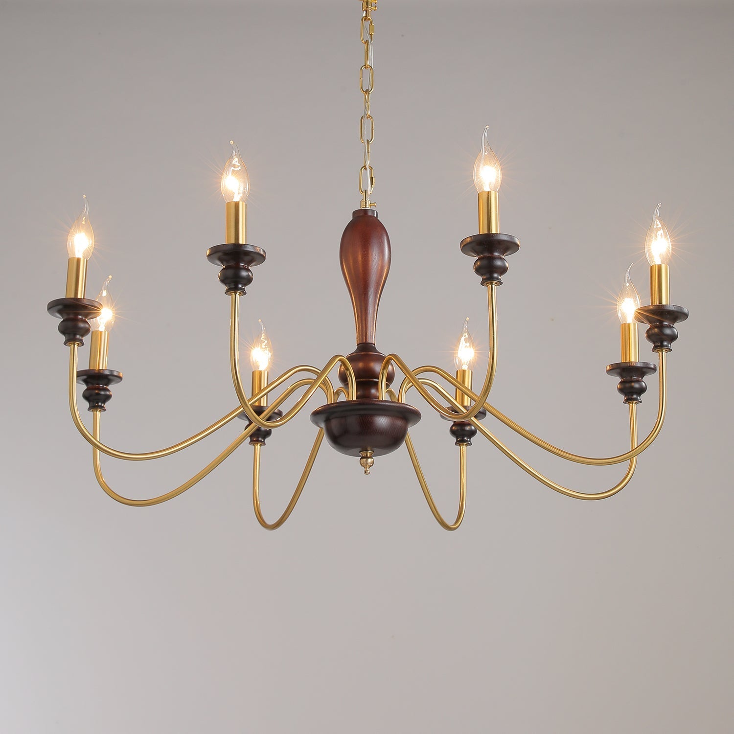 Ilvenan Traditional Elegance Vintage Wood Chandelier-Neutral Decor