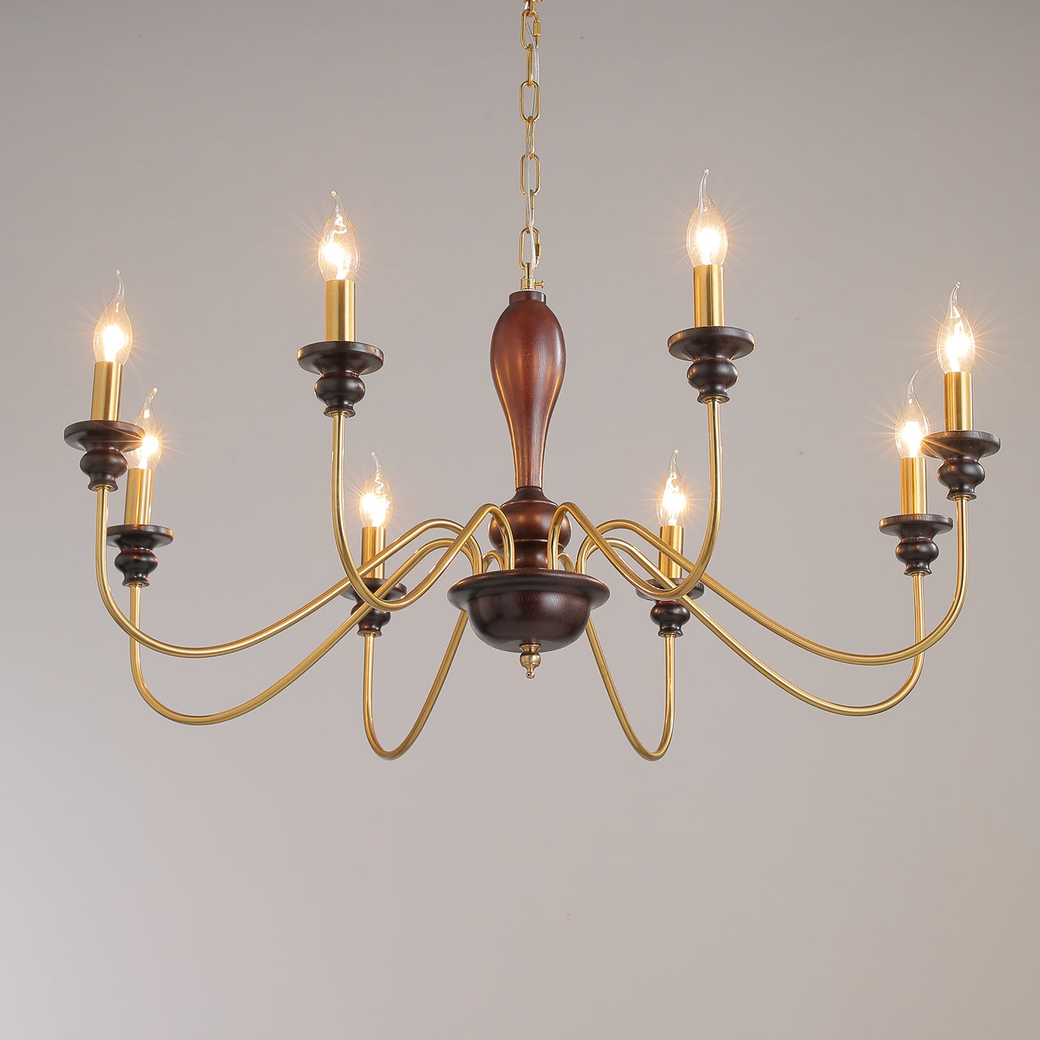 Ilvenan Traditional Elegance Vintage Wood Chandelier-Neutral Decor