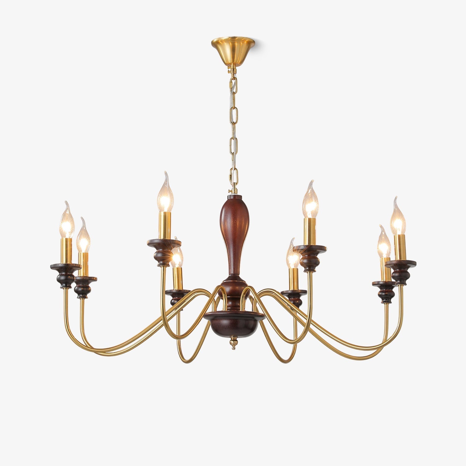 Ilvenan Traditional Elegance Vintage Wood Chandelier-Neutral Decor