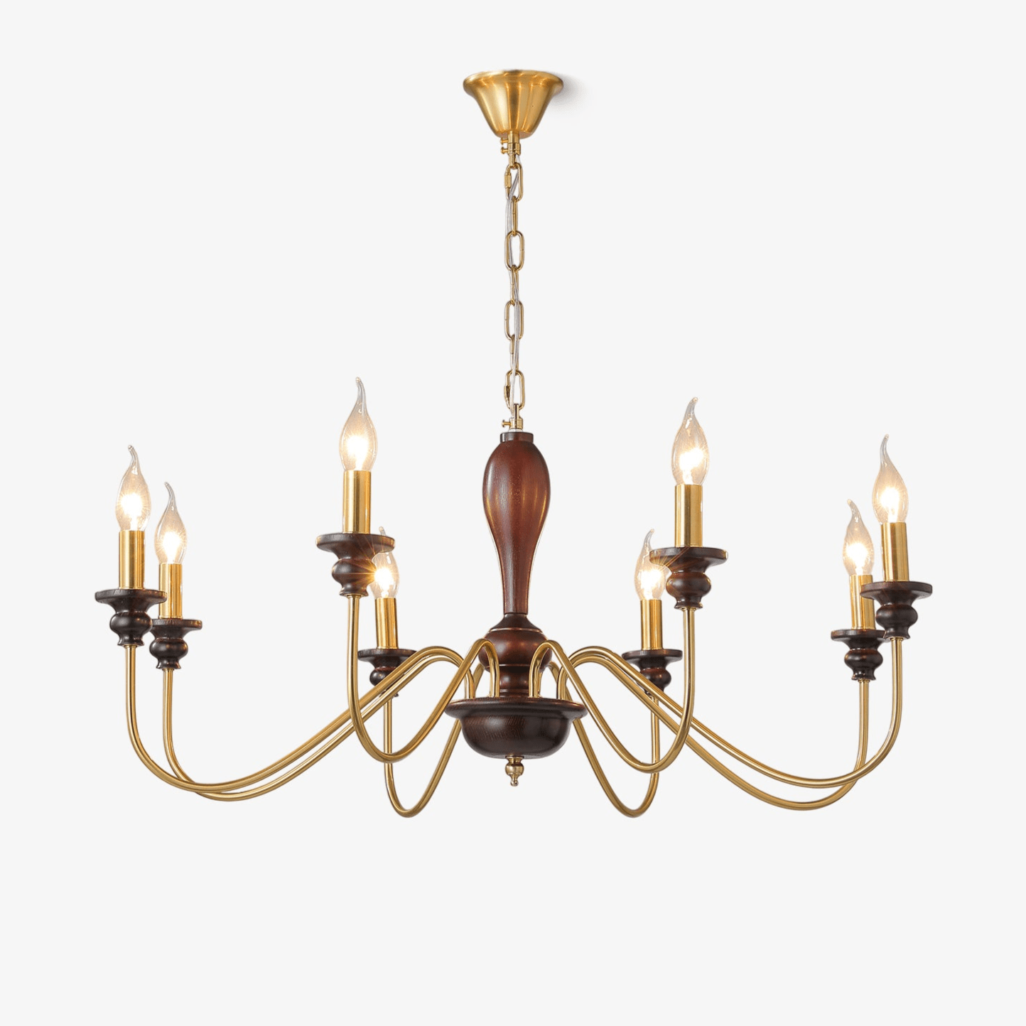 Ilvenan Traditional Elegance Vintage Wood Chandelier-Neutral Decor