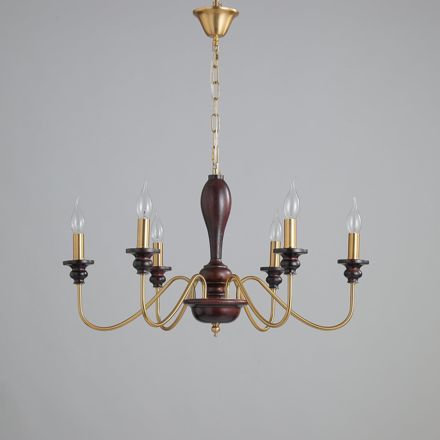 Ilvenan Traditional Elegance Vintage Wood Chandelier-Neutral Decor