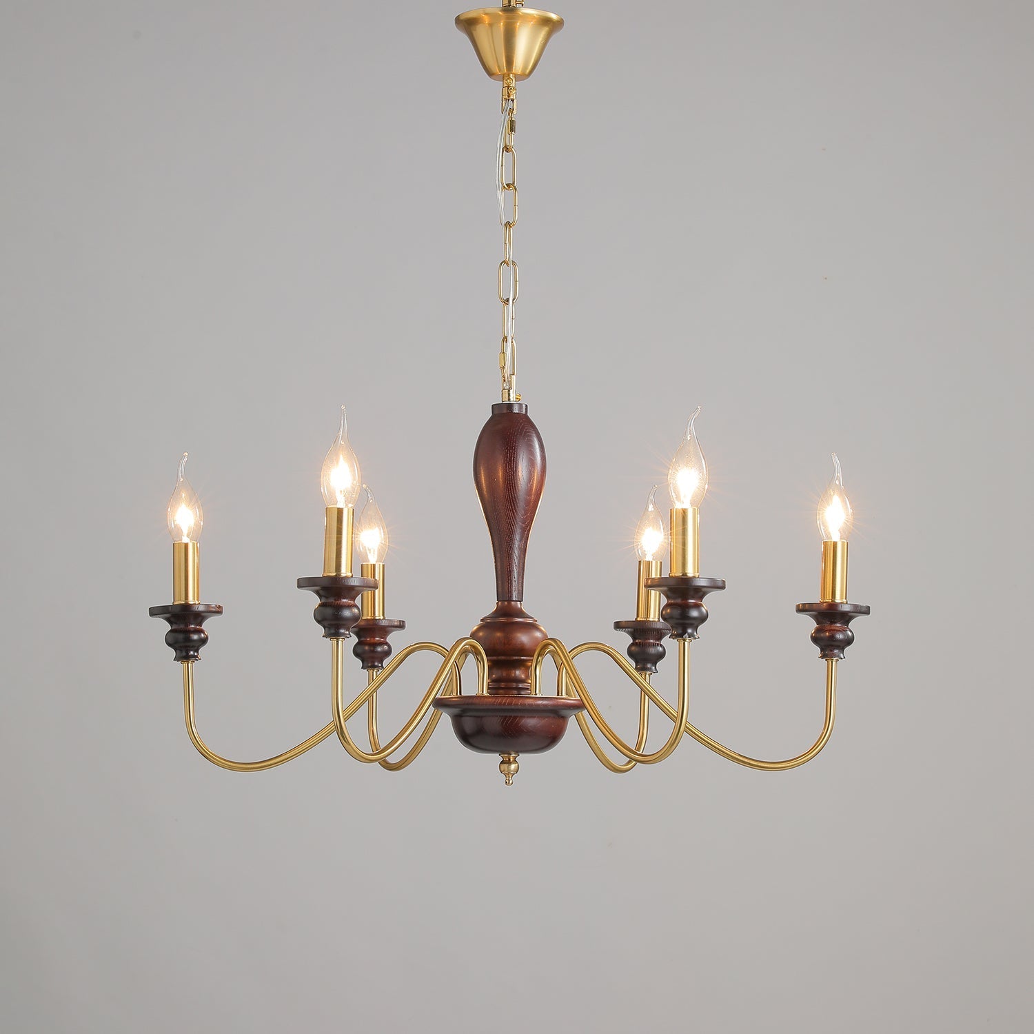 Ilvenan Traditional Elegance Vintage Wood Chandelier-Neutral Decor