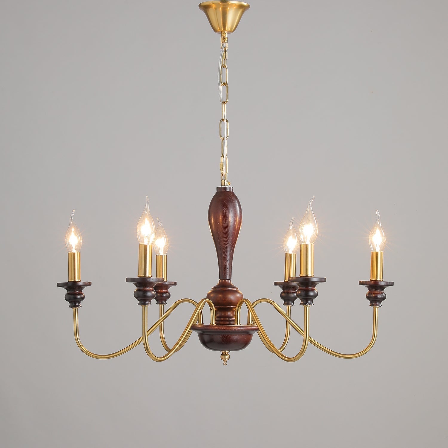 Ilvenan Traditional Elegance Vintage Wood Chandelier-Neutral Decor
